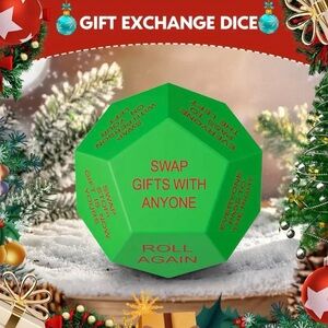 Game, Festive Green Gift Exchange Dice, NEW